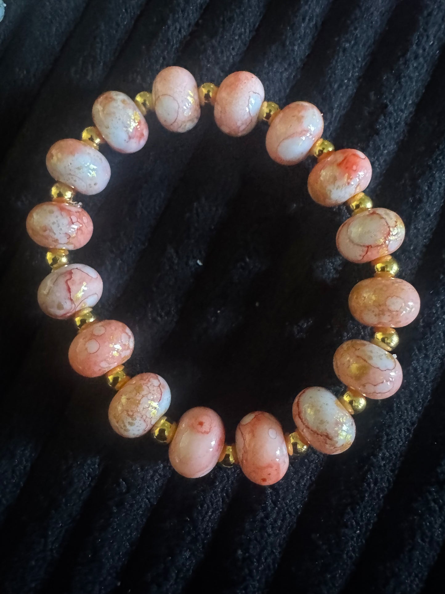 Mosaic Oil Glass Stretch Bracelet