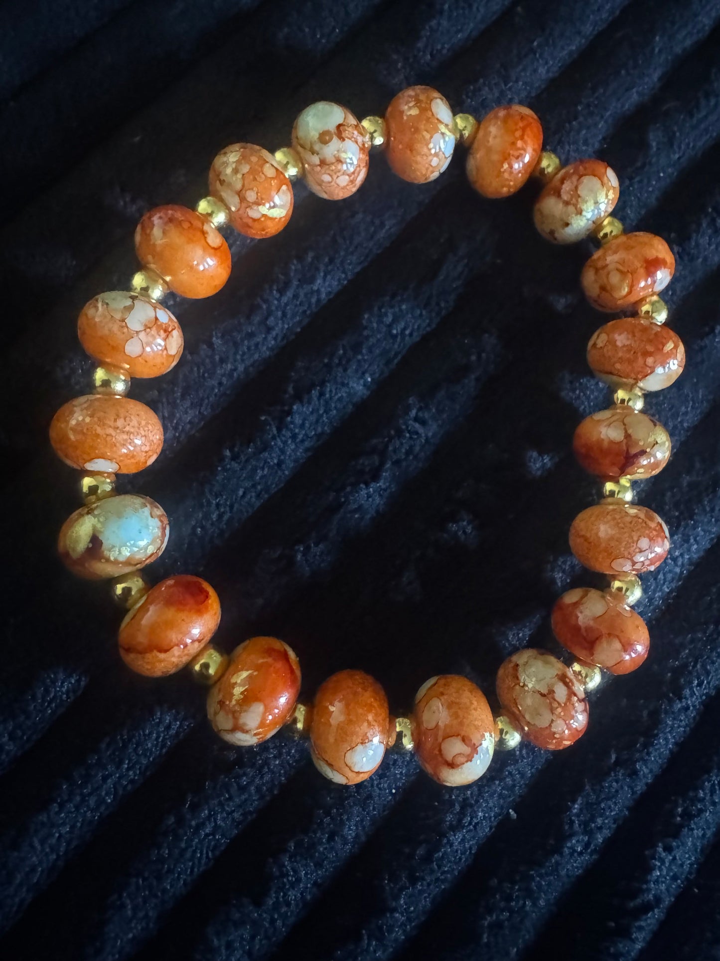 Mosaic Oil Glass Stretch Bracelet