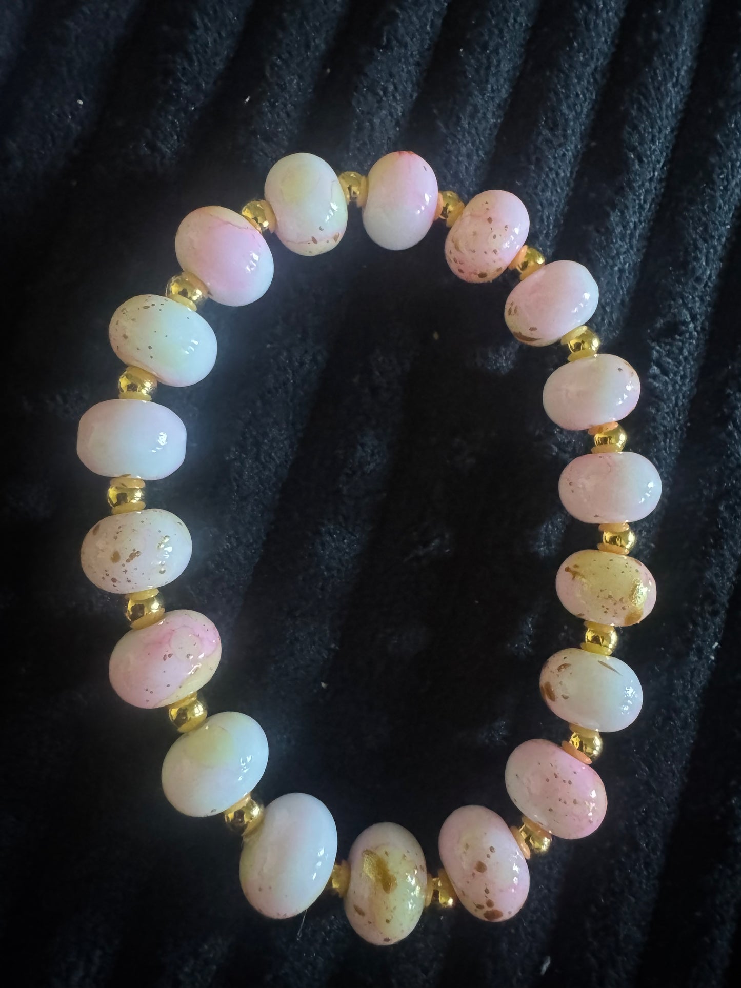 Mosaic Oil Glass Stretch Bracelet