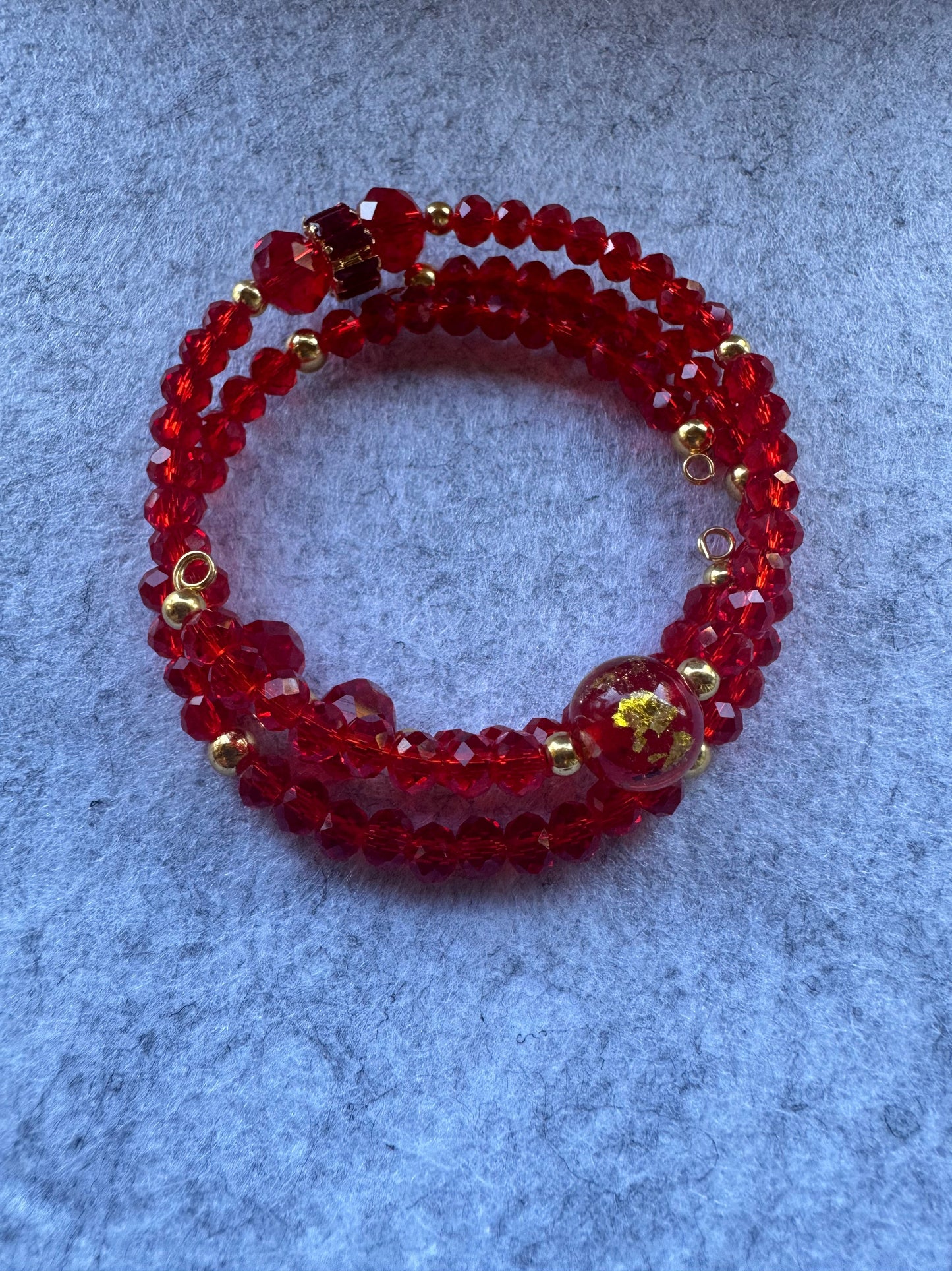 Crimson Luxe Stack Bracelet Set
