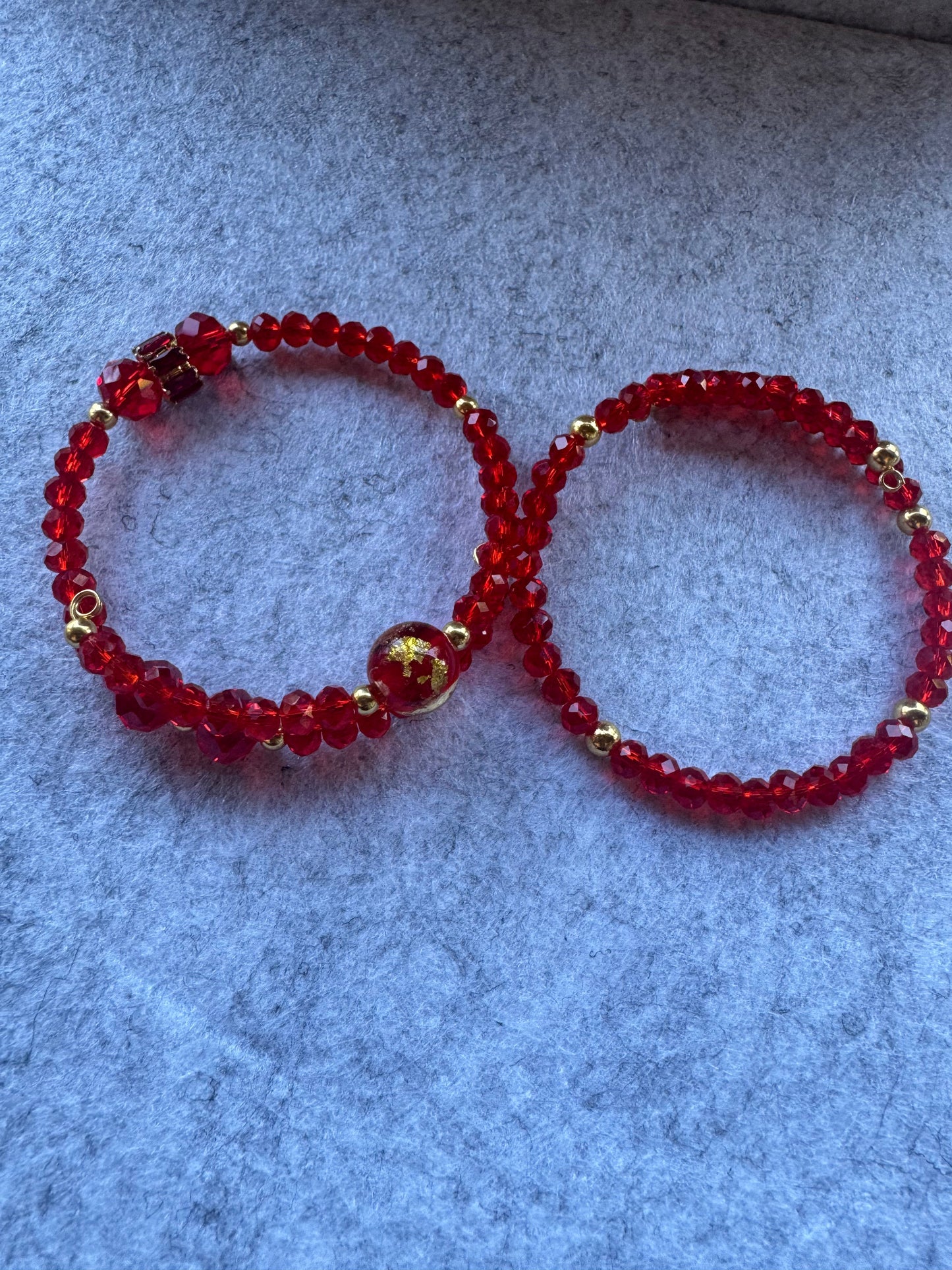 Crimson Luxe Stack Bracelet Set